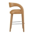 thumbnail image 3 of Bar Stool Chair Barstool, Tan Silver, Vegan Leather, Pub Cafe Bistro Dining Kitchen Hospitality Restaurant, Modern Contemporary HB35949, 3 of 10