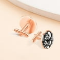 thumbnail image 7 of PhooArto Men's Classic Stainless Steel, Pizza Skull Pattern Cufflinks Business Wedding Shirts, Rose Gold, 7 of 7