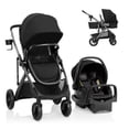 thumbnail image 1 of Sistema de viaje Evenflo Pivot Suite con asiento infantil para automóvil LiteMax con barra antirrebote Dunloe Black, 1 of 5