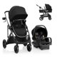 thumbnail image 1 of Sistema de viaje Evenflo Pivot Suite con asiento infantil para automóvil LiteMax con barra antirrebote Dunloe Black, 1 of 5