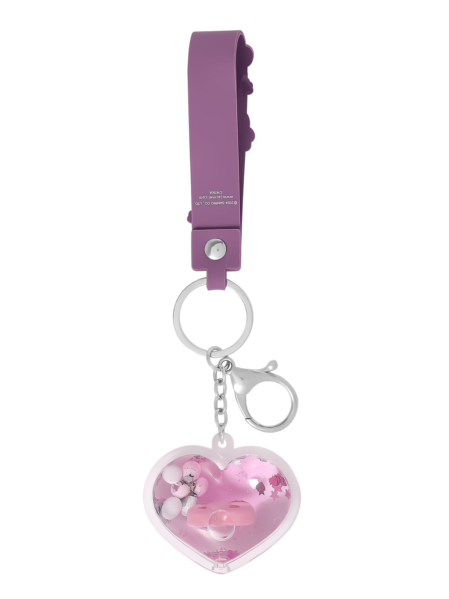 Sanrio Girl's Hello Kitty Heart Glitter Liquid Keychain Charm