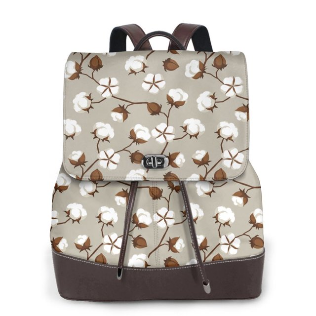 Disketp Cotton Tree Mochila de Cuero para Mujer, Bolso de Espalda Antirrobo con Estilo para Viaje, Trabajo y Uso Diario