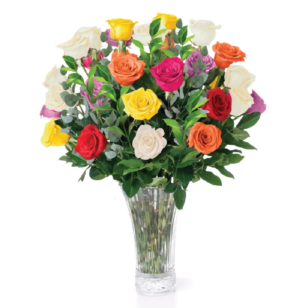 Fresh Flowers Delivery - 4 Dozen Roses for Delivery, Farmhouse Flowers for Delivery - Assorted Fresh Cut Long Stem Roses Bouquet of Flowers Birthday Gifts for Women - Aquarossa Farms