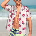 thumbnail image 5 of Lsque Hand Drawn Strawberry pattern Hawaiian Shirt for Men, Unisex Summer Beach Casual Short Sleeve Button Down Shirts-XX-Large, 5 of 9