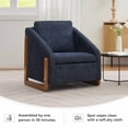 thumbnail image 7 of iooHug Mid-Century Chenille Upholstered Accent Chair, 250lbs Arm Chair with Wooden Frame for Living Room, Bedroom（Blue）, 7 of 7
