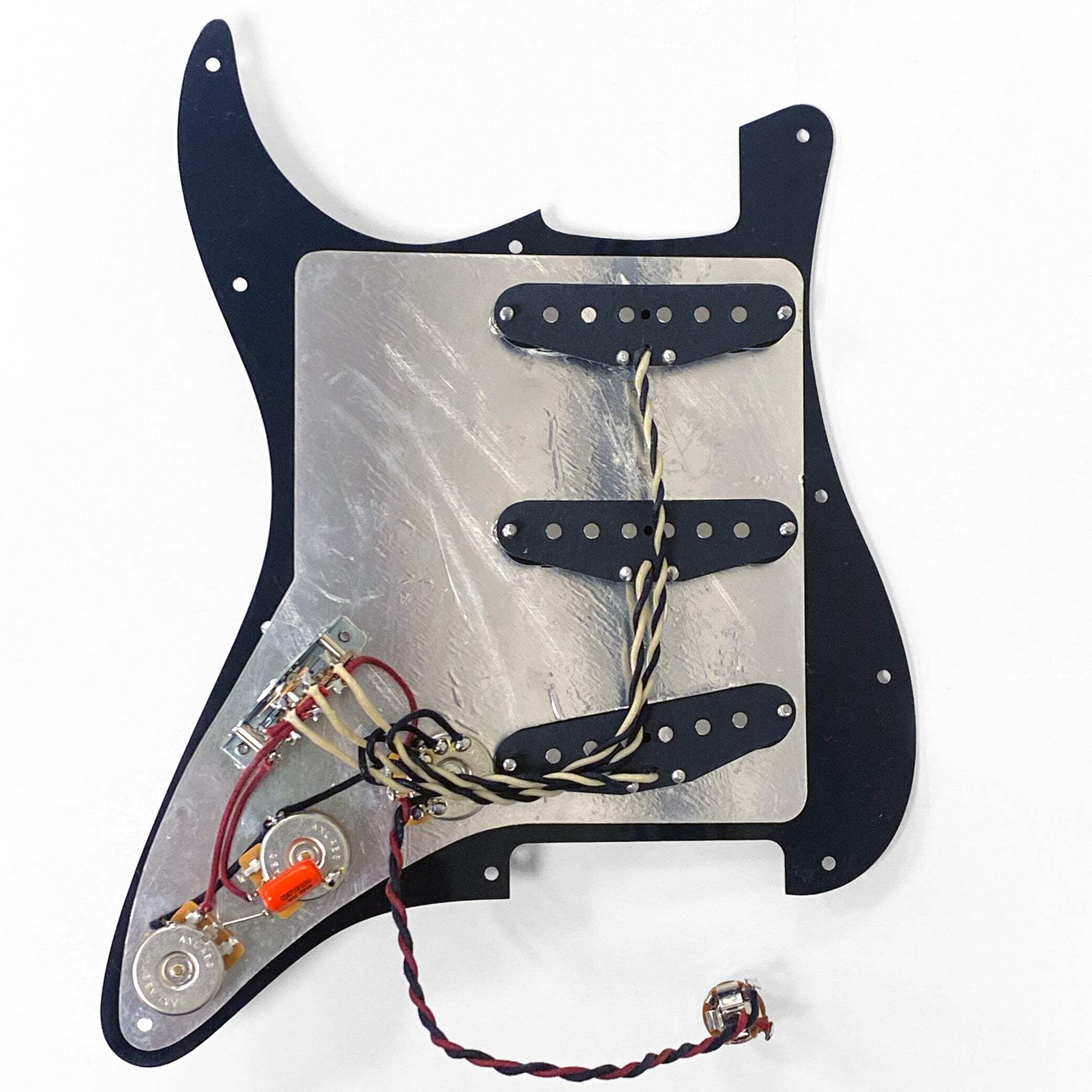 AxLabs Habanero 3 Ply 11-Hole Mount Pre-Wired S/S/S Pickguard Black Black