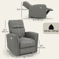 thumbnail image 3 of HOMCOM Fauteuil Inclinable Électrique, Fauteuil Inclinable Rembourré avec Ports USB, Gris, 3 of 10