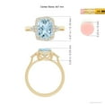 thumbnail image 5 of ANGARA Natural Cushion 1.85 ct Aquamarine Halo Ring with Trio Diamonds in 14K Yellow Gold for Women (Size-9x7mm) | March Birthstone, Anniversary, Jewelry Gift for Women | Natural Aquamarine Ring, 5 of 9