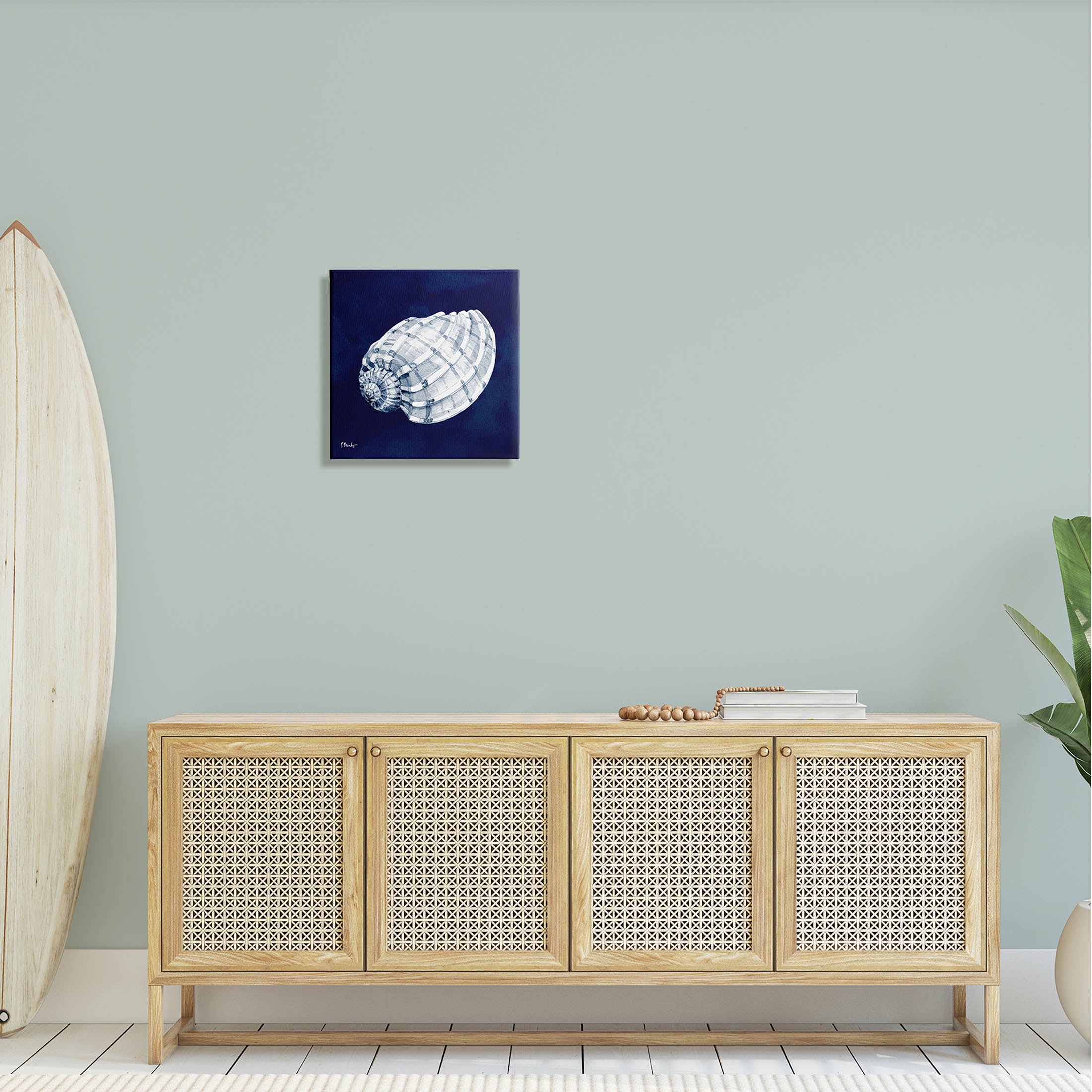 Stupell Industries Cyanotype Shells Coastal Illustration Graphic Art Gallery Wrapped Canvas Print Wall Art, Design by Paul Brent