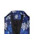 thumbnail image 3 of Kmbangi Men's Blazer Snowflake Print Lapel Long Sleeve One Button Suit Coat, 3 of 8