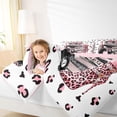 thumbnail image 4 of Homewish Fashion Perfume 7 Pieces Full Size Bedding Sets,Cheetah High Perfume Bowknot Full Size Bed in a Bag,Pink,Pink Reversible, 4 of 8