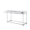 thumbnail image 4 of Posh Briar 2-Drawer Metal Console Table with Acrylic Legs in White/Chrome, 4 of 8