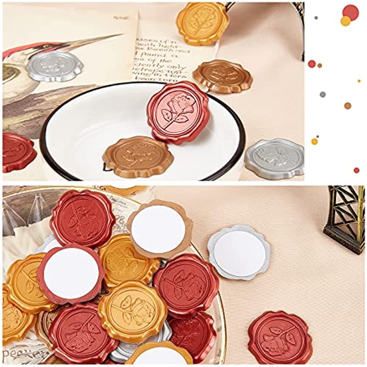Reindeer Adhesive Wax Seal Stickers 25pk - Pre-Made from Real Sealing Wax (Crimson Red)
