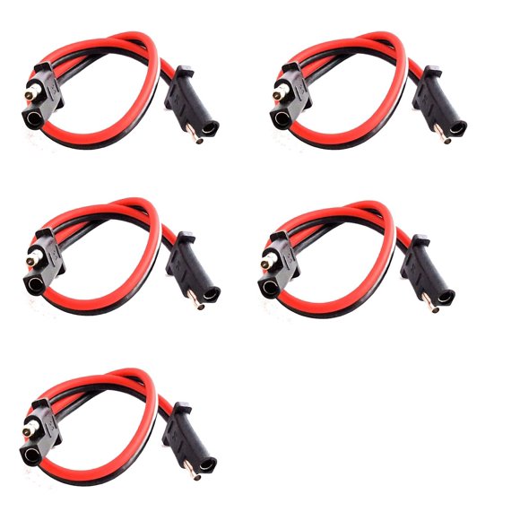 5 pack 12" 10 Gauge 2 Pin Quick Disconnect IMC AUDIO Polarized Wire Harness