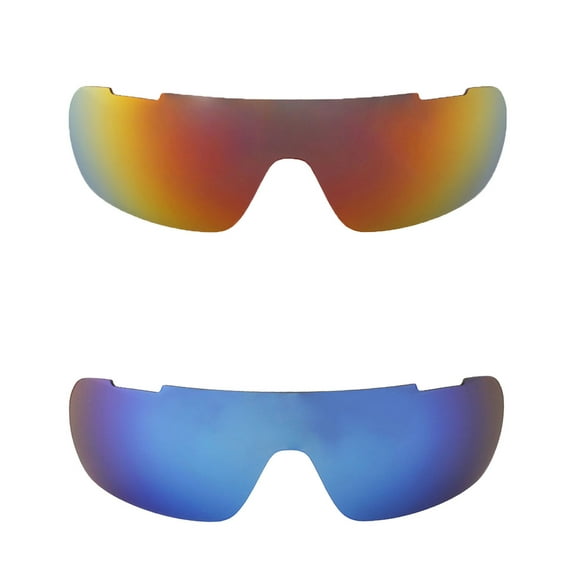 Walleva Polarized Fire Red   Ice Blue Replacement Lenses For POC Blade Sunglasses