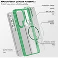 thumbnail image 2 of Allytechgroup Clear Magnetic Wallet Case for Samsung Galaxy S24 Ultra, Compatible with Magsafe Shockproof Transparent Back Cover with Slim Fit with Detachable Leather Card Holder, Green, 2 of 8