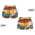 thumbnail image 5 of Fotbe Vintage Beach Sunset Seamless Shorts, Womens Workout Shorts High Waist Stretch Booty Short for Gym/Yoga/Running/Biking-X-Large, 5 of 9