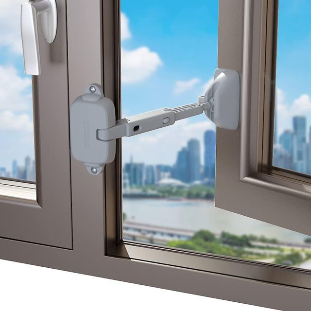 1 paquete de restrictor de ventana a prueba de niños para aluminio, madera, marcos de ventanas de metal, cerradura de seguridad para ventanas para bebés, cerraduras de seguridad para ventana
