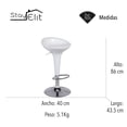thumbnail image 2 of SET DE 2 BANCOS PARA BARRA REDONDOS CON ALTURA AJUSTABLE COLOR BLANCO, 2 of 5