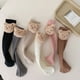 thumbnail image 4 of Calcetines largos hasta la rodilla de algodón suave para niños pequeños, calcetines de oso lindo, ropa de invierno para niñas de 2 a 8 años, nuevos, 4 of 6