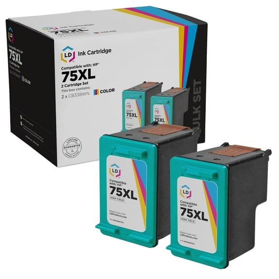 LD Products Compatible Replacement for HP 75XL / CB338WN High Yield Color Ink 2PK