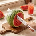 thumbnail image 4 of Cook With Color Watermelon Knife, Extra-Long Serrated Stainless Steel Blade for Melons, Cream, 4 of 5