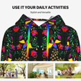 thumbnail image 4 of Kdxio Mexican Flower 2 Print Womens Oversized Hoodies Sweatshirts Hooded Pullover Tops Sweaters Casual-X-Large, 4 of 7