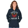 thumbnail image 4 of Hammered in Maryland Funny MD Party Unisex Fleece Graphic Zip Up Hoodie Brisco Brands 2X, 4 of 5