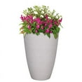 thumbnail image 2 of L&G Solutions 7028035 21.9 x 16 in. Polyresin Speckle Tall Planter, White, 2 of 2