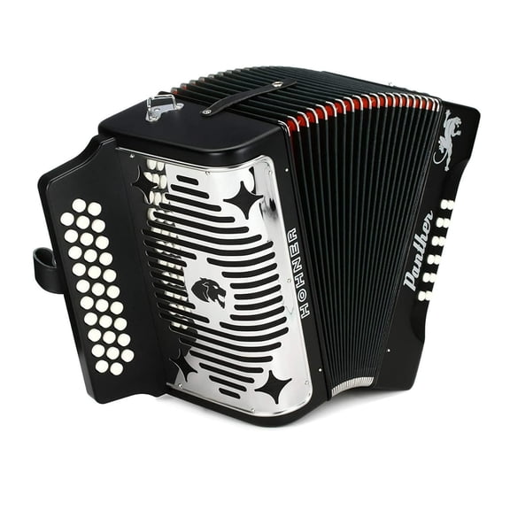 Acordeón Hohner Panther, diatónico de 3 filas en fa, si bemol y mi bemol