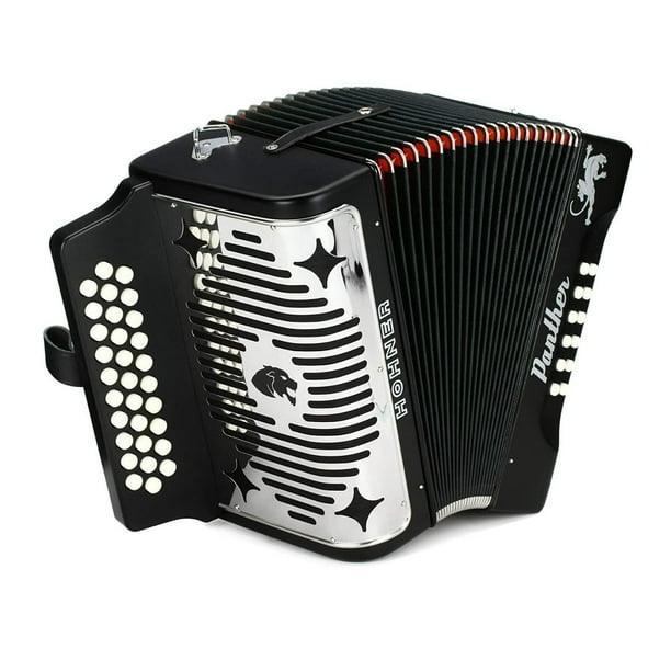 Acordeón Hohner Panther, diatónico de 3 filas en fa, si bemol y mi bemol