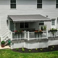 thumbnail image 2 of Awntech 14 Ft Maui Left Motorized Heavy Duty Patio Retractable Awning (168in x 9.25in x 120in), Black/White Stripe, 2 of 8