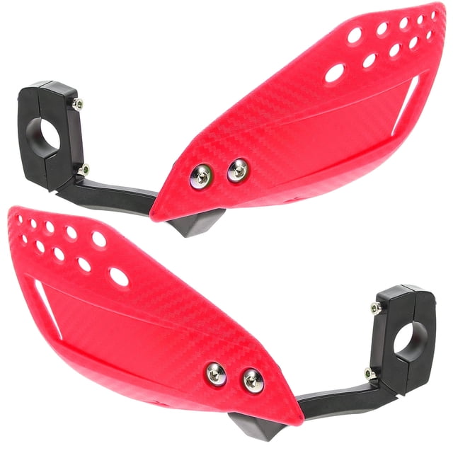 unbranded 1Par Red Motorcycle Handlebar Guards Offering Impact and Windshield Protection