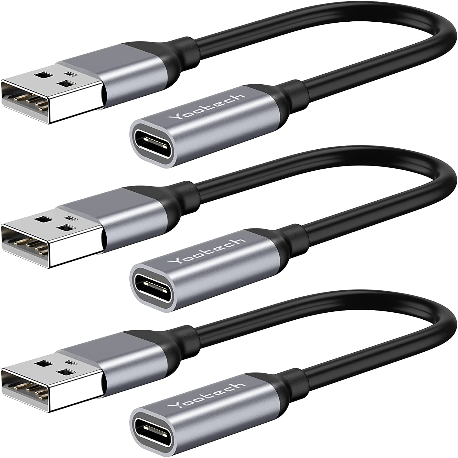 ekspertise klint Blæse USB C to USB Adapter [3 Pack] - 6.3â€ Type C Female to USB Male Converter  Charger Cable Adapter for iPhone 14 13 - Walmart.com