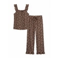 thumbnail image 3 of JWD Womens Two Piece Pajama Set Soft Sleeveless Ruffle Strap Cami Top and Long Pants Lightweight Lounge Sleepwear LD Khaki XL, 3 of 7
