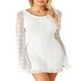thumbnail image 2 of Flattering Women‘s Mini Bodycon Dress with Long Sleeves in Solid Color, 2 of 9