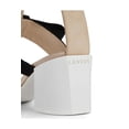 thumbnail image 3 of Lanvin Paris Gladiator Bow Nude Sandal Low Block Heel Strappy Dress Sandals (Nude, 8), 3 of 3