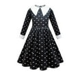 thumbnail image 3 of Robe Gothique à Col Peter Pan pour Filles, Manches Longues, Robe Noire avec Sac, 3 of 3