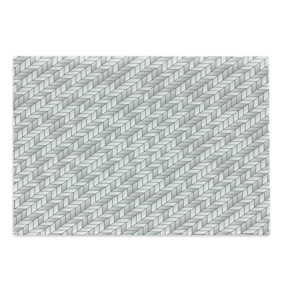 Neutral Cutting Board, Greyscale Diagonal Modern Visual with a Tech Style Background, Decorative Tempered Glass Cutting and Serving Board, in 3 Sizes, by Ambesonne