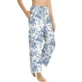 thumbnail image 2 of Uemuo Rose Flowers Pattern Women's Wide Leg Palazzo Lounge Pants with Pockets Light Weight Loose Comfy Casual Pajama Pants-Small, 2 of 9