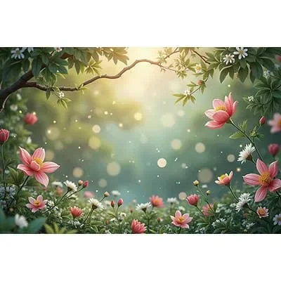 Fairy Spring Gre Pink Bokeh Photography Background Floral Gard Flower Backdrop Childr Studio Photoz Accessories