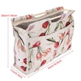 thumbnail image 4 of Exquisite Wood Handle Fabric Storage Bag for Knitting Needles Sewing Tools (Red Flower), 4 of 5