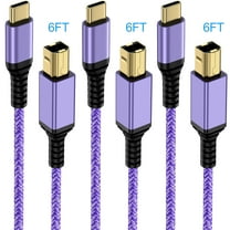 Type C Printer Cable 6FT,3Pack USB C to USB B Printer Cable to Computer 2.0 USB C to B male Connector High Speed Type C to USB B Cable 6FT USB C Printer Scanner Cable Cord for Canon,HP,Dell, Epson