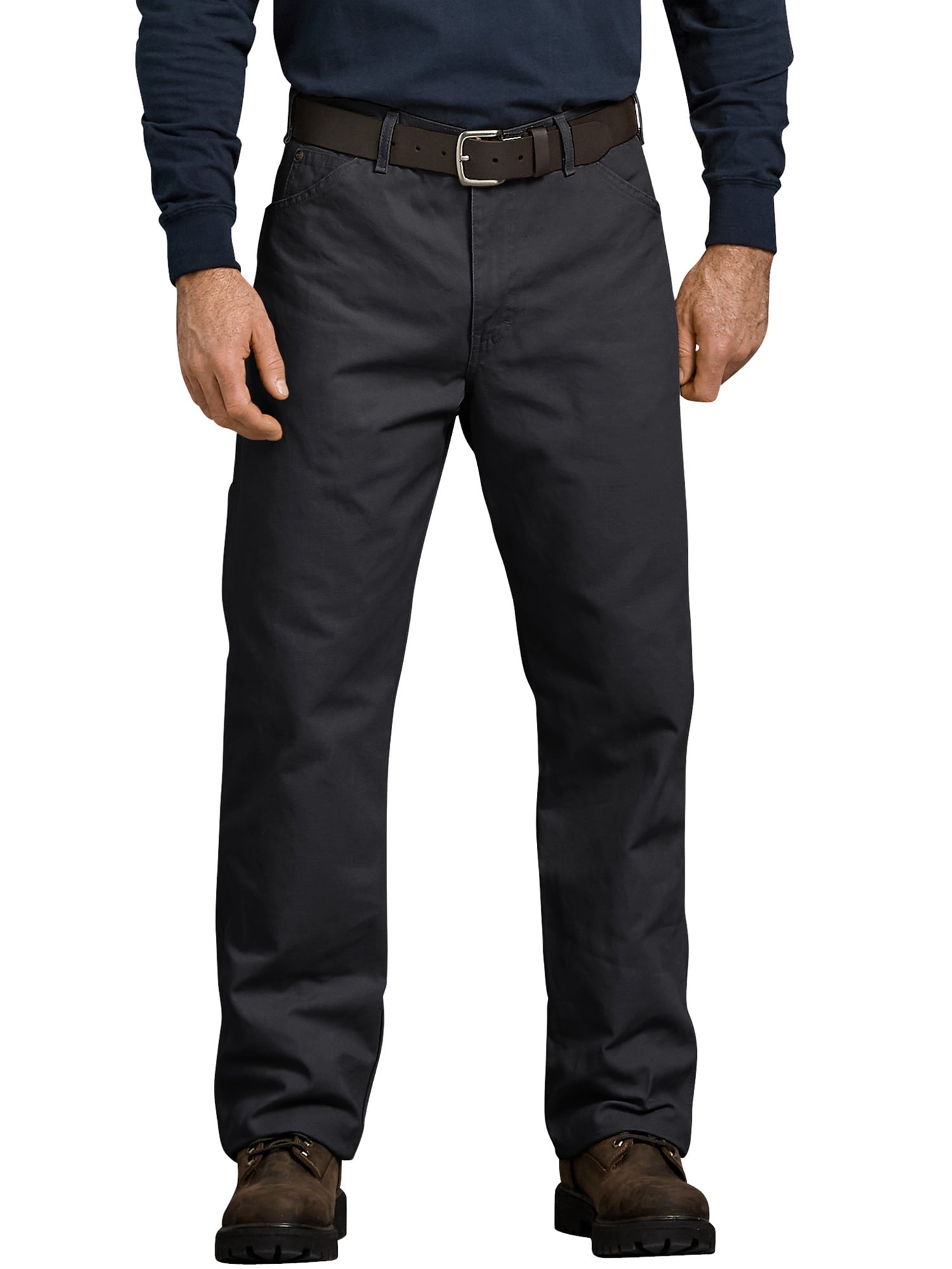 Mens Relaxed Fit Straight-Leg Duck Carpenter Jean Denim Work Pants with Pockets