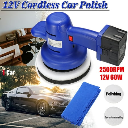 12V 60W 2500rpm Cordless Car Polisher Waxing Buffing Electric Polishing