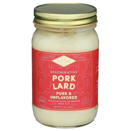 (Pack of 4) Fond Pork Lard Bone Broth Unflavored 14 oz Prepack