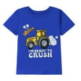 thumbnail image 3 of HILEELANG Little Boy Summer Short Sleeve Tees Blue Excavator Shirts Cotton Casual Graphic Crewneck Construction T Shirts 3PC 5T, 3 of 5