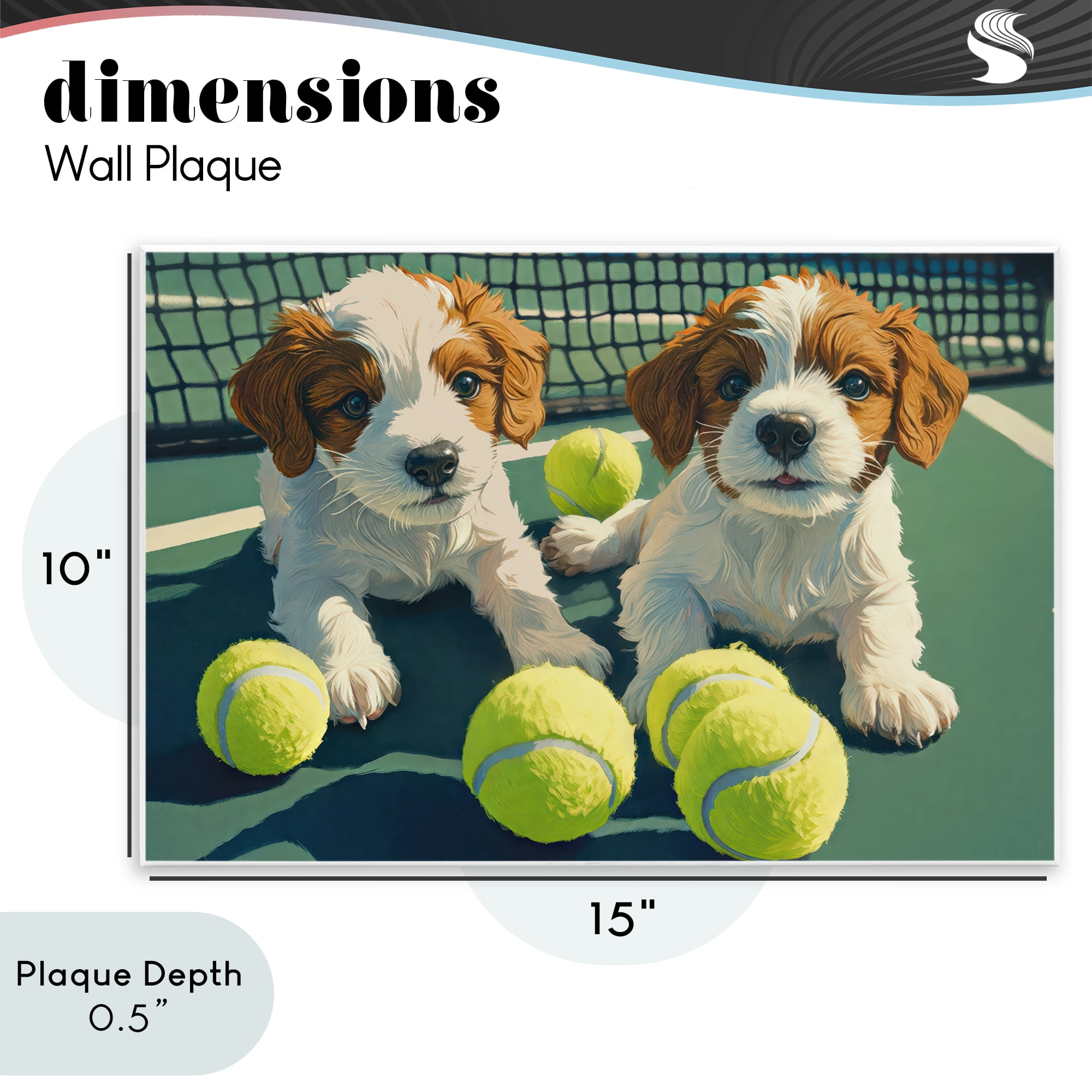 Stupell Industries Playful Puppies with Tennis Balls Wall Plaque Art, design by Imagine It Images
