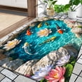 thumbnail image 3 of Carp Lotus Pattern Fun Doormat, 0.39 Inch Thick Polyester Fleece, Non-Slip Washable Floor Mat for Bedroom Kitchen Bathroom Home Spring Decor, 3 of 10