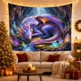 thumbnail image 3 of Floral Garden Intricately with Scaled Dragon Hues Curled, Mystical Fantasy for Space Lovers, Galaxy Room Decor, Mother'S Day Gift, Tapestry Wall Hanging for Bedroom and Dorm, 3 of 7